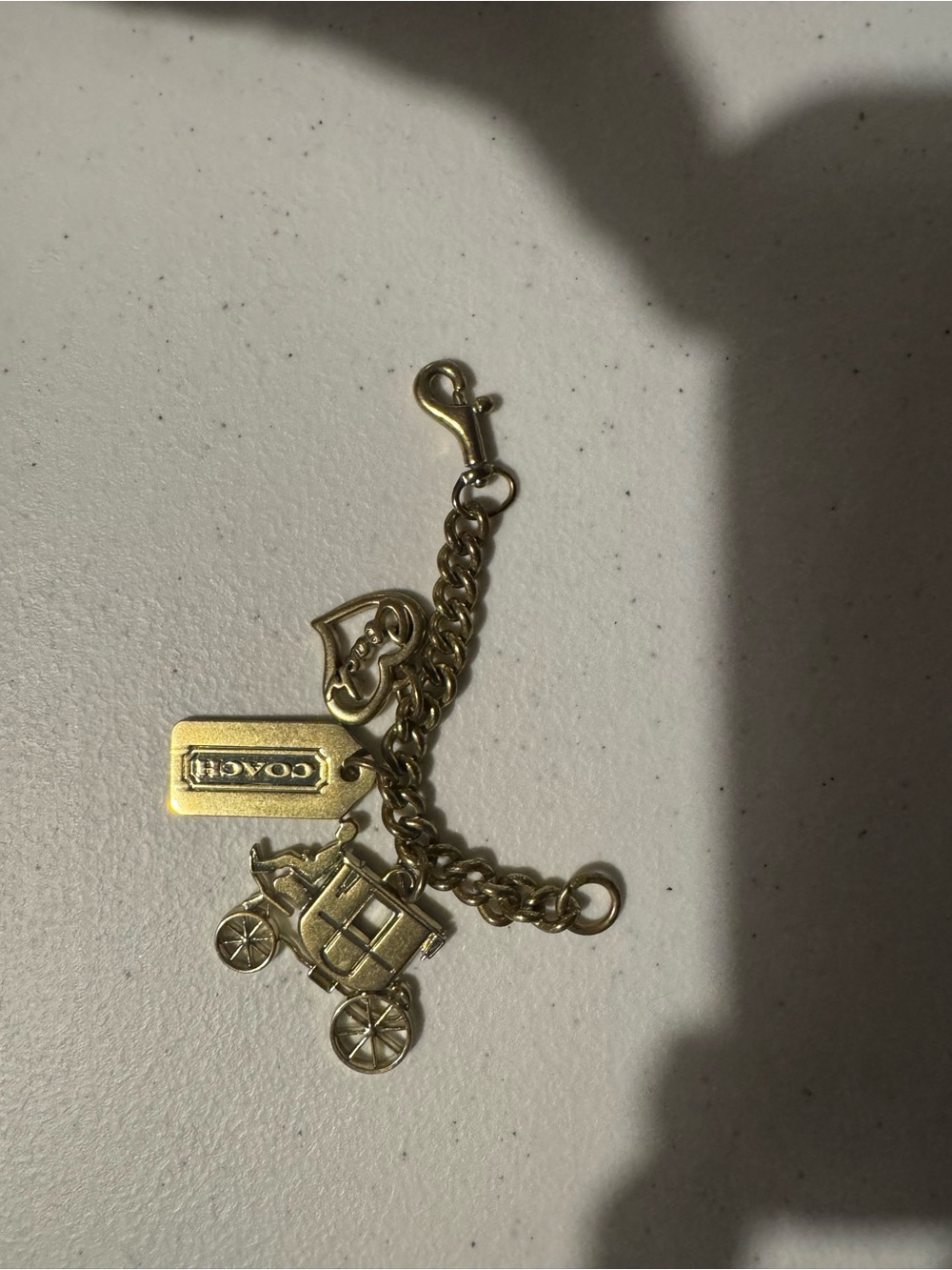Rare Coach 1941 Gold Carriage Heart Charm